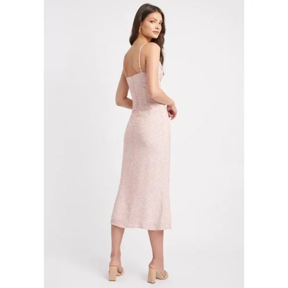 KOOKAI 'Karlie' Rosie Pink Print Twist Front Midi Dress Size 34 AU 6 RRP $220 - Picture 2 of 12